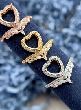 S925银托工厂戒子空托8*8mm精工