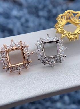 S925银吊坠空托精致奢华简单时尚