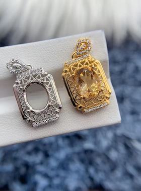 s925银托工厂吊坠空托款式多尺寸