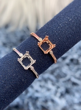 S925银戒指空托气质时尚轻奢百搭