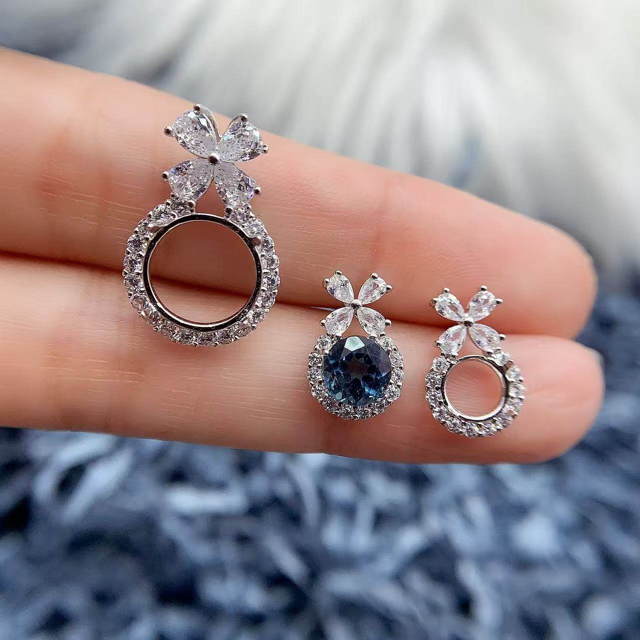 s925银托工厂吊坠空托款式多尺寸