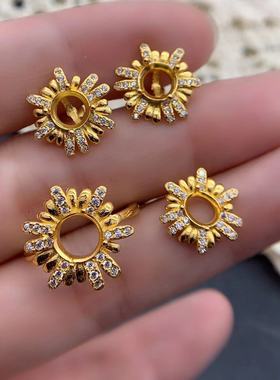 S925银耳钉戒指吊坠空托气质高级