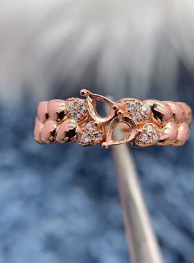 S925银戒指空托气质高级精工百搭