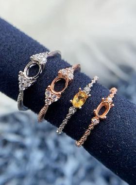 S925银托工厂戒指空托多尺寸精工