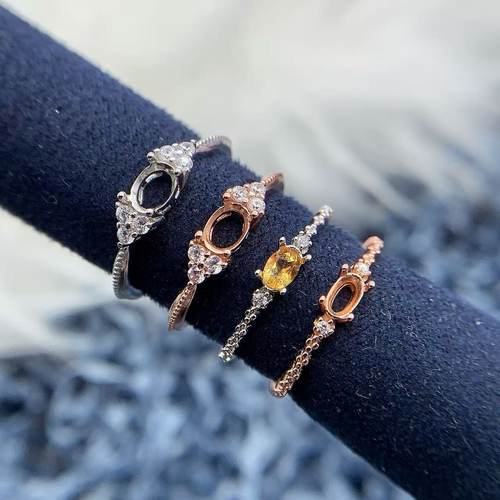 S925银托工厂戒指空托多尺寸精工