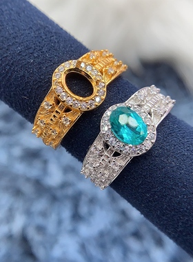 S925银戒指空托气质高级时尚百搭