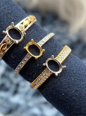 S925银戒指空托时尚精致气质高级