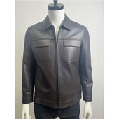 雷总同款 2025秋季 新品 同料高端头层绵羊皮真皮皮衣男羽绒翻领外套