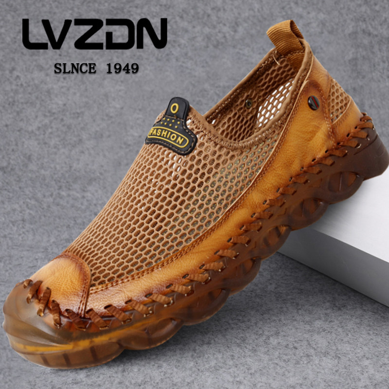 LVZDN男士凉鞋百搭网面鞋夏季透气休闲鞋牛筋底防滑户外溯溪鞋男