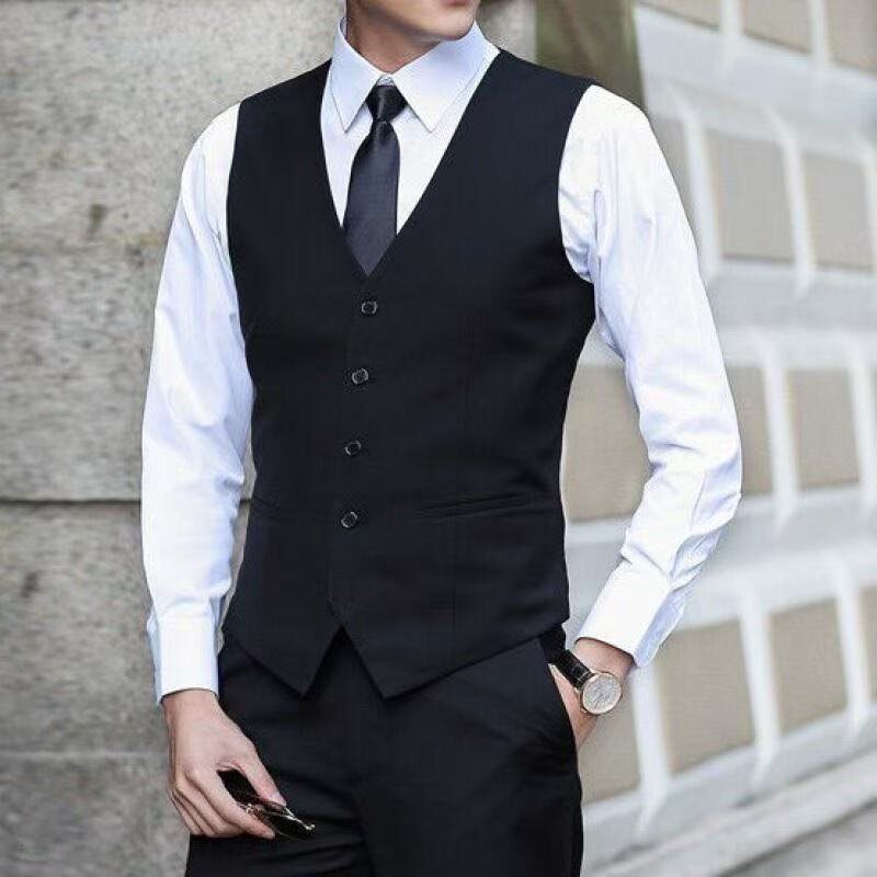 男马甲西裤衬衫三件套春秋西服新郎伴郎团结婚礼服修身背心兄弟装