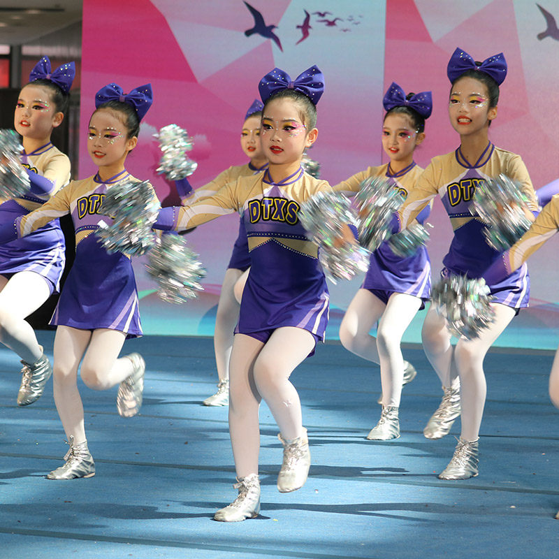 儿童啦啦操演出服啦啦队服竞技装健美操服装体操服成人新款25女男