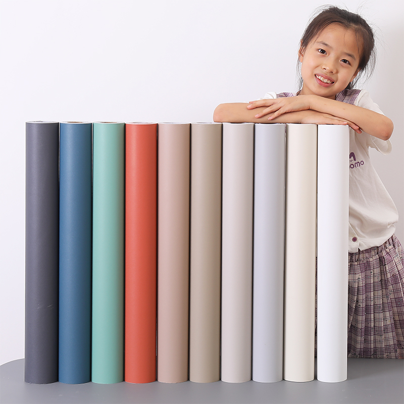 卧室壁纸翻新自粘墙纸素色壁纸