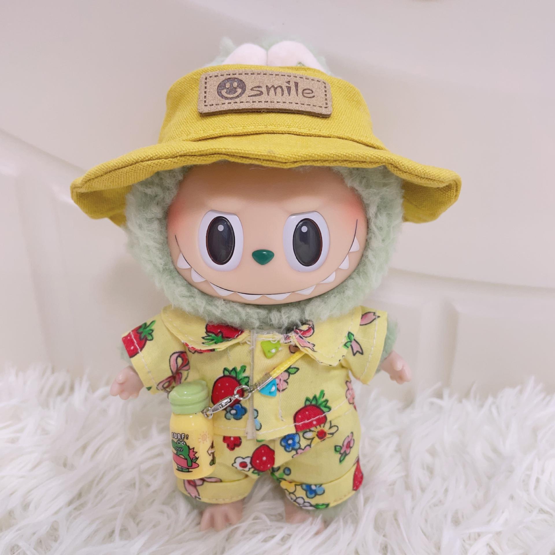 仅衣服]一二代 Labubu公仔衣服17cm心动马卡龙拉布布娃衣换装着替