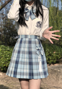 裙千石JK制服館 佰溟赤JK格裙原創(chuàng)現(xiàn)貨藍色正統(tǒng)A字半身學生大碼
