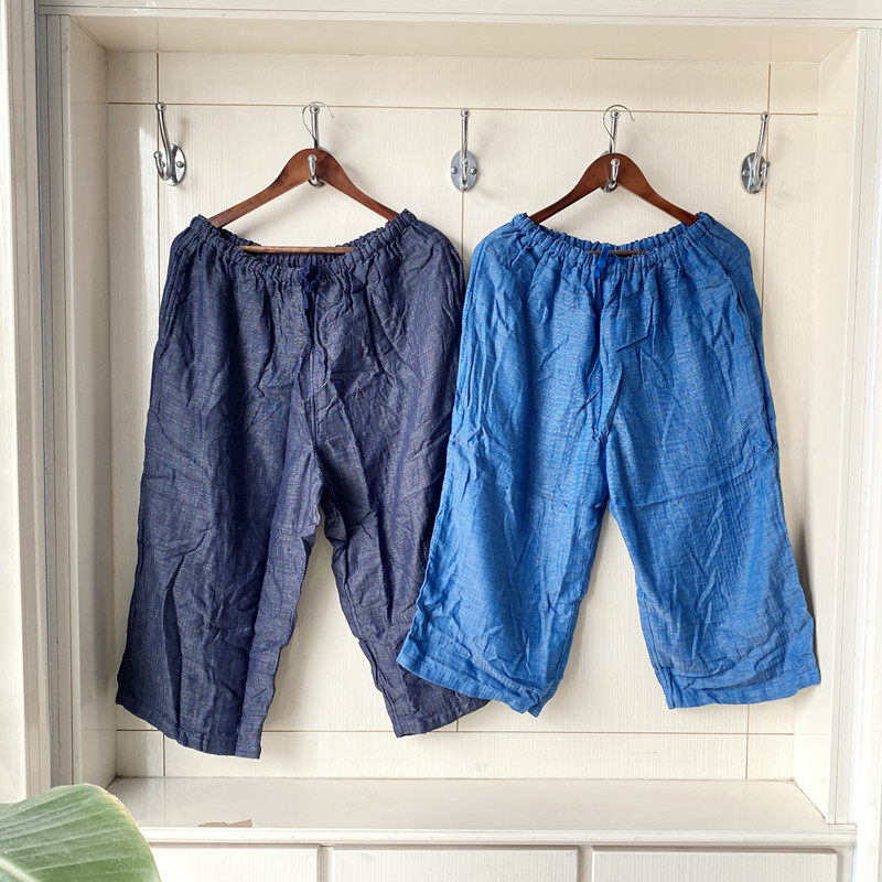 日单内家纯棉三层纱棉花柔软亲肤男士女士家居裤短裤七分裤