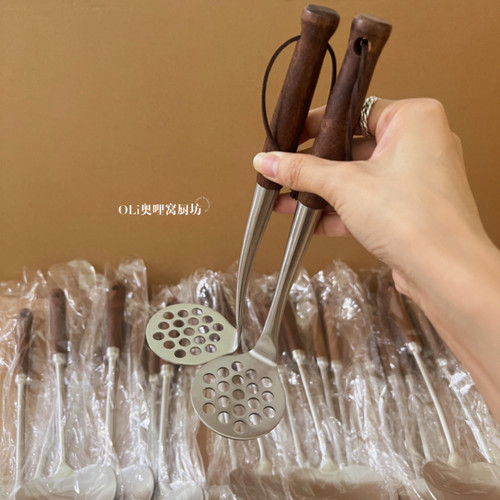 胡桃木316不锈钢土豆泥压泥神器