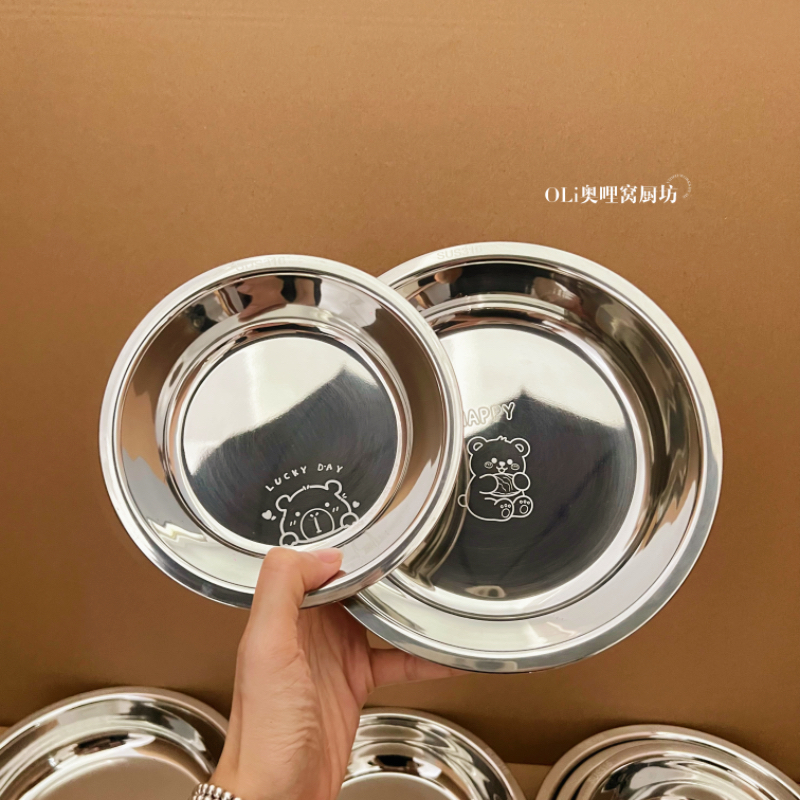 加厚316不锈钢盘子食品级