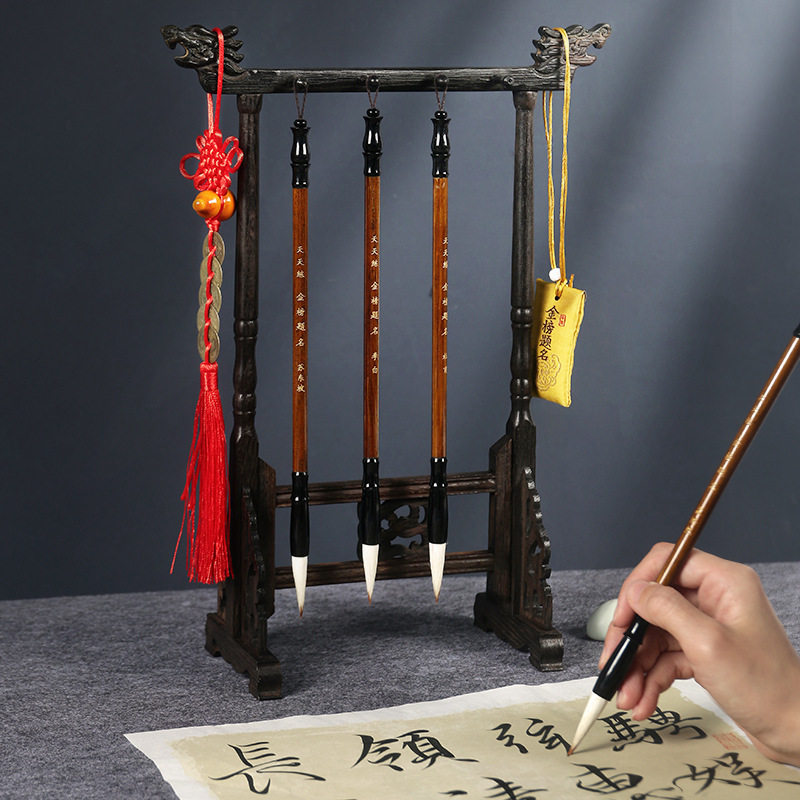 毛笔架金榜题名木质李白造型