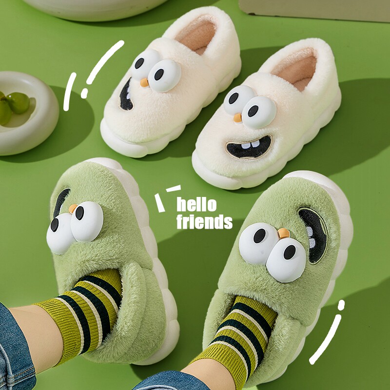 可爱恐龙棉拖鞋女士冬季情侣2026新款室内保暖防滑包跟棉鞋男卡通