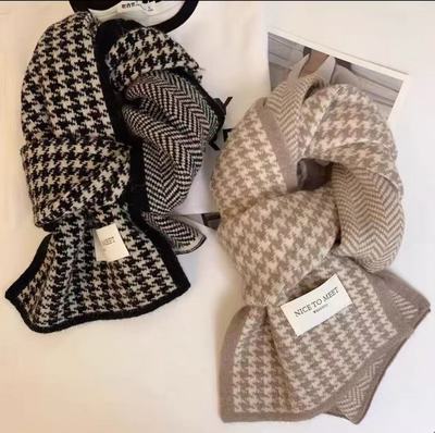 氛围感~【时尚百搭】千鸟格围巾