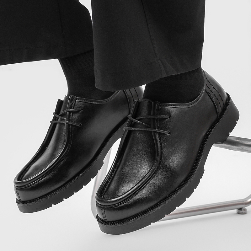 2025新款黑色休闲皮鞋