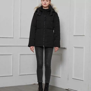 3804L白色 狼毛派克修身 高端日本2025新季 大鹅羽绒服女chelsea短款