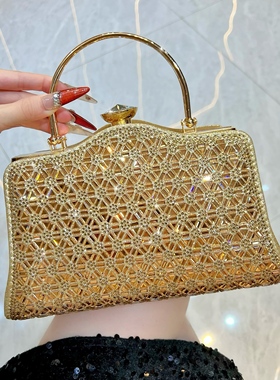 MissingYou镶钻手拎包时尚女士晚宴包名媛轻奢手提包链条斜挎包包