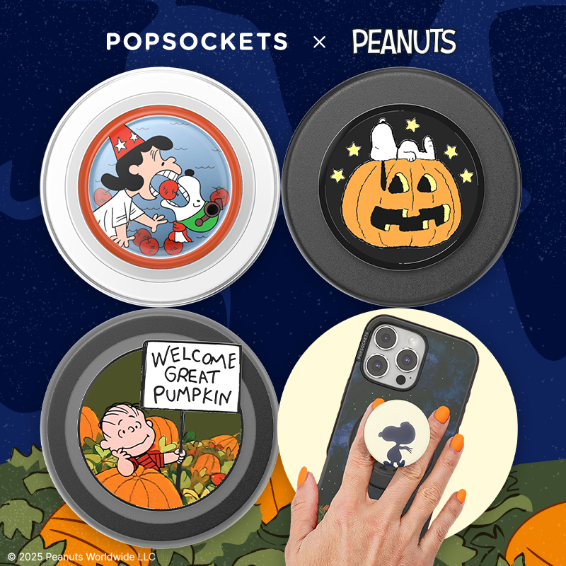【等待南瓜大仙】PopSockets x PEANUTS泡泡骚史努比联名手机支架气囊伸缩磁吸 南瓜 万圣节 小狗