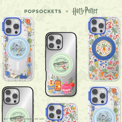 【哈利波特·魔法动植物手机壳】PopSockets x HARRY POTTER联名泡泡骚磁吸防摔手机壳适用苹果iPhone 魔法