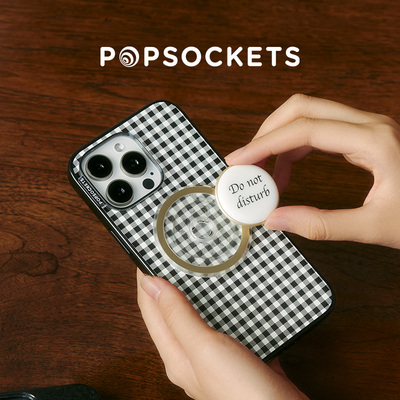 【黑夜浪漫·手机壳】PopSockets泡泡骚手机支架气囊伸缩防摔磁吸手机壳 黑白棋盘 勃艮第红 蕾丝 雏菊