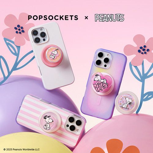 【史努比幸福花丛】PopSockets泡泡骚xSnoopy系列磁吸式气囊手机支架苹果iPhone17/16ProMax/Pro爱心樱花细闪