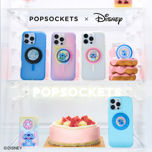 【银河甜甜圈】PopSockets泡泡骚xStitch迪士尼系列磁吸气囊手机支架苹果iPhone17/16ProMax 彩虹甜心史迪奇