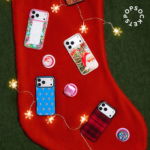 闪闪 16ProMax 季 PopSockets泡泡骚磁吸防摔手机壳苹果iPhone17 Pro圣诞全包边印花冬日格纹 节·手机壳