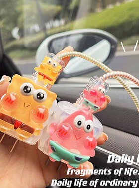 卡通海绵宝宝萌粒diy饰品挂件钥匙扣盲袋公仔桌面小摆件树脂配件