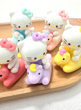 夜光立体猫猫木马树脂配件奶油胶diy可爱摆件钥匙扣吊坠盲袋材料