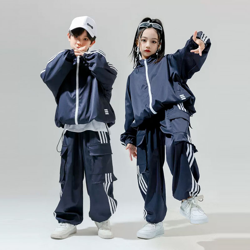 男女秋季运动会套装班服新款酷帅街舞爵士舞服儿童街舞嘻哈hiphop