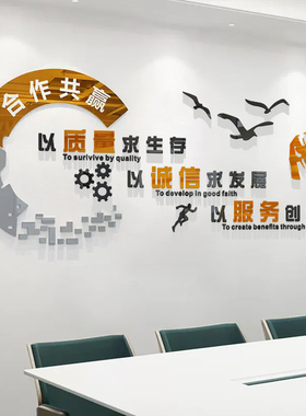 合作共赢办公室励志文化墙贴