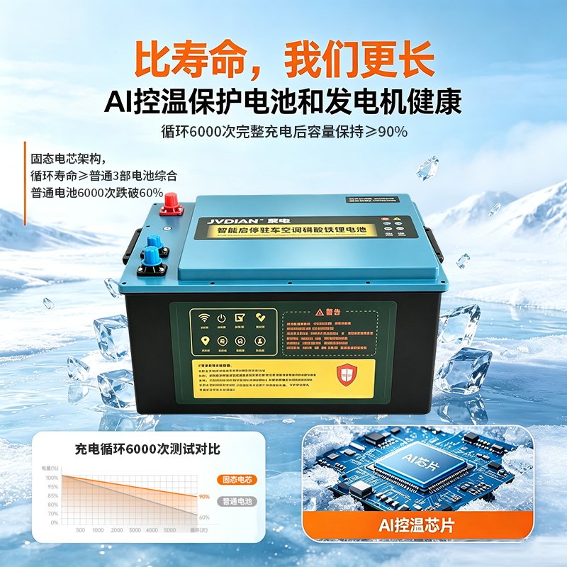 磷酸铁锂空调电池24v8.2度蓄电池带防水壳可定位强启房车专业电源