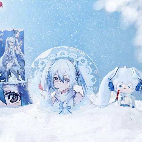 正品代购DQ初音未来联动周边毛绒磁吸挂件雪花大透盘联动镭射票