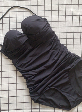 货号6一8外单黑色抹胸连体泳衣75cd臀围88～93