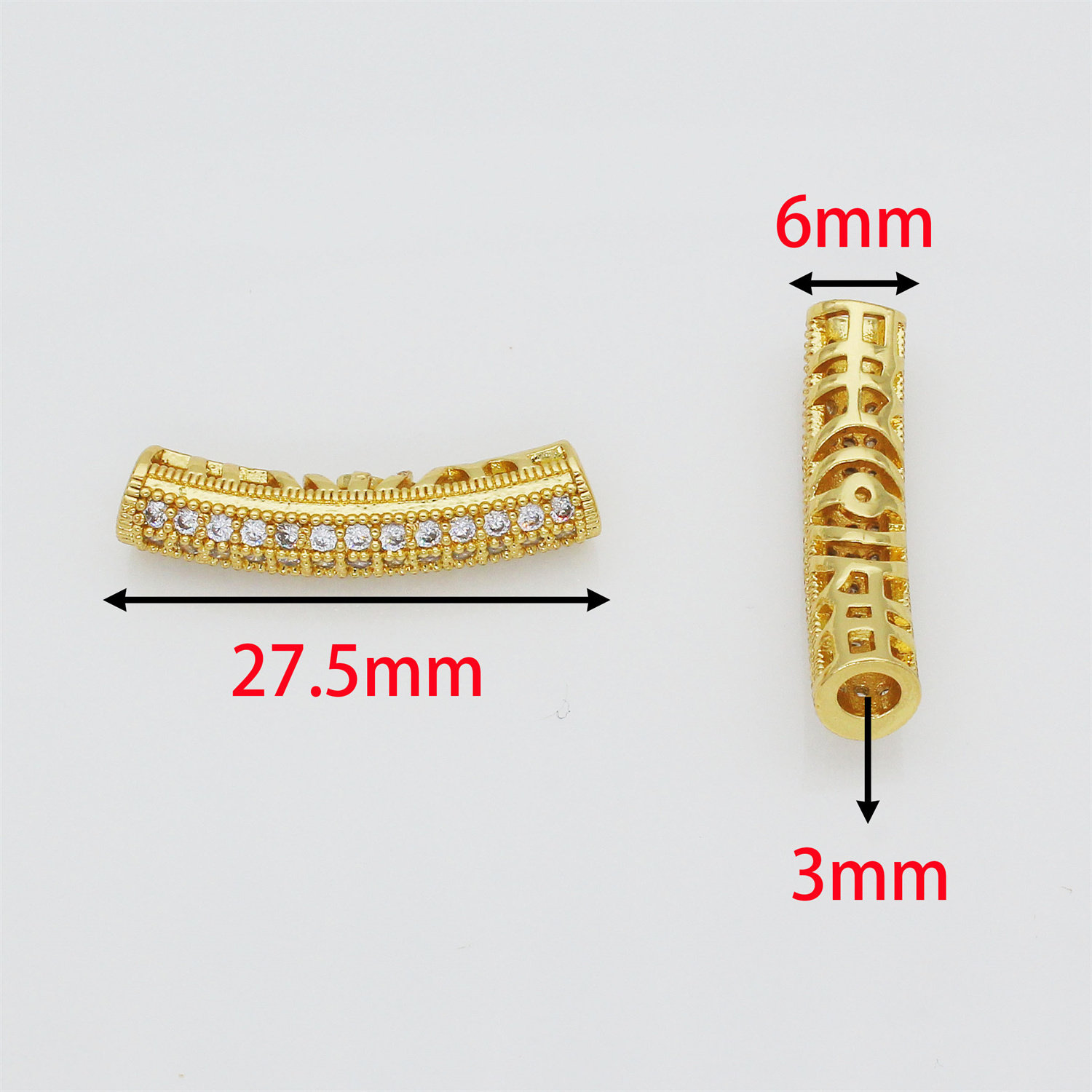 18K 금 충전 색상 보호 다이아몬드 박힌 팔꿈치 비드 분리기 손으로 만든 DIY 핸드 로프 목걸이 비드 소재 직조 액세서리