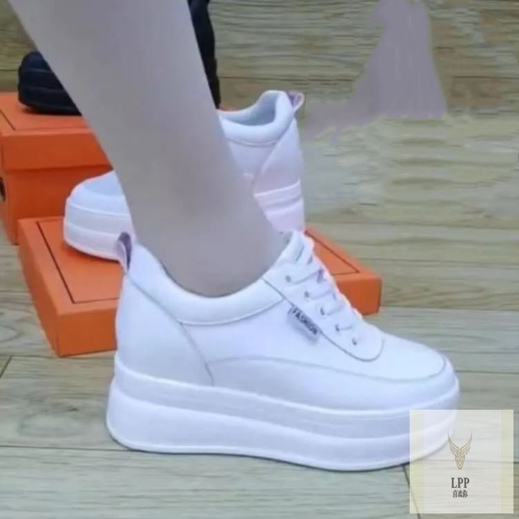 清仓皮内增高女鞋5cm增高秋季单鞋小个子松糕鞋厚底小白鞋休闲鞋