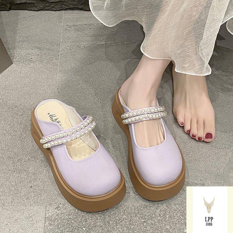 清仓厚底珍珠蝴蝶结超火