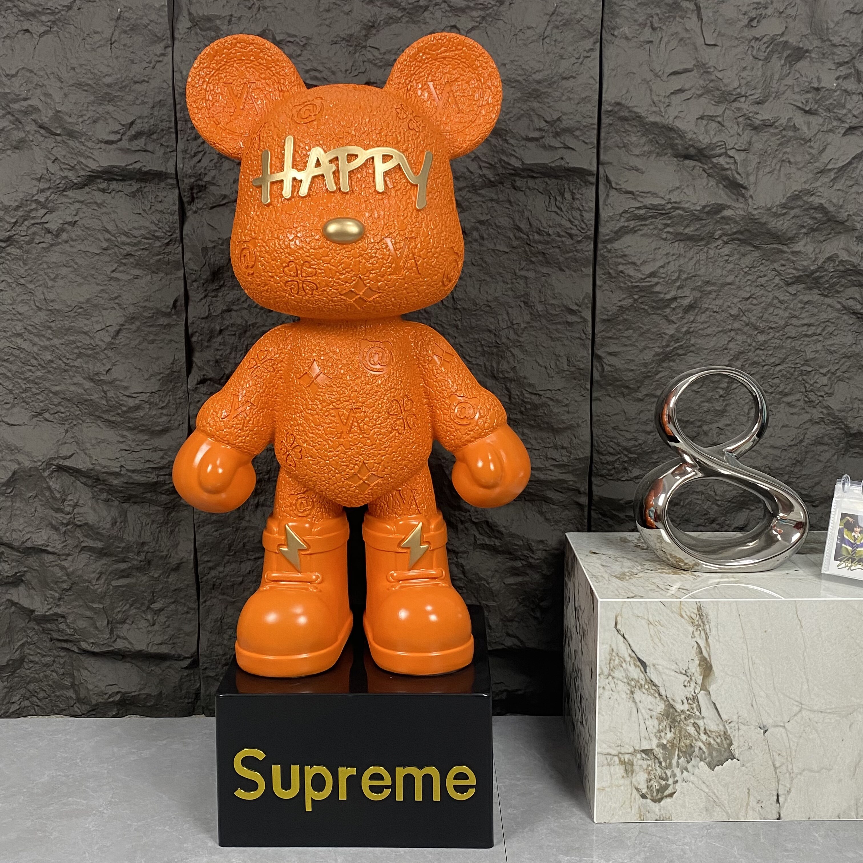 HAPPY潮玩皮革暴力熊存钱罐摆件