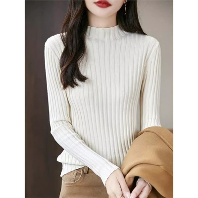 半高领韩版修身纯棉针织衫