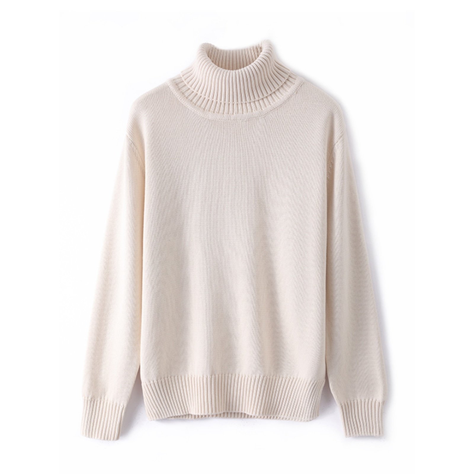 欧单高货加厚100%全棉高领毛衣女装2025冬季新款针织衫打底衫宽松