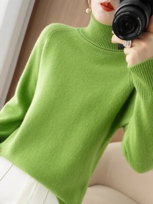 套头翻领内搭螺纹针织衫