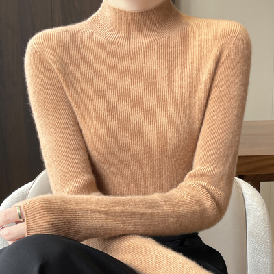 加厚毛衣女秋季新款中领内搭高级感超好看打底衫半高领大码针织衫