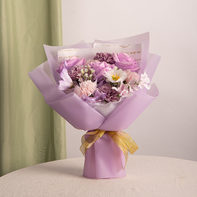 玫瑰花束成品康乃馨香皂彷真花毕业礼品送女老师妈妈生日永生花