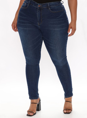 2021 summer fat jeans women plus size ladies pants 女 L-4XL